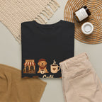 Cafe Vibes Tee — Cozy Autumn Coffee, Dogs & Pumpkin Graphic T-Shirt