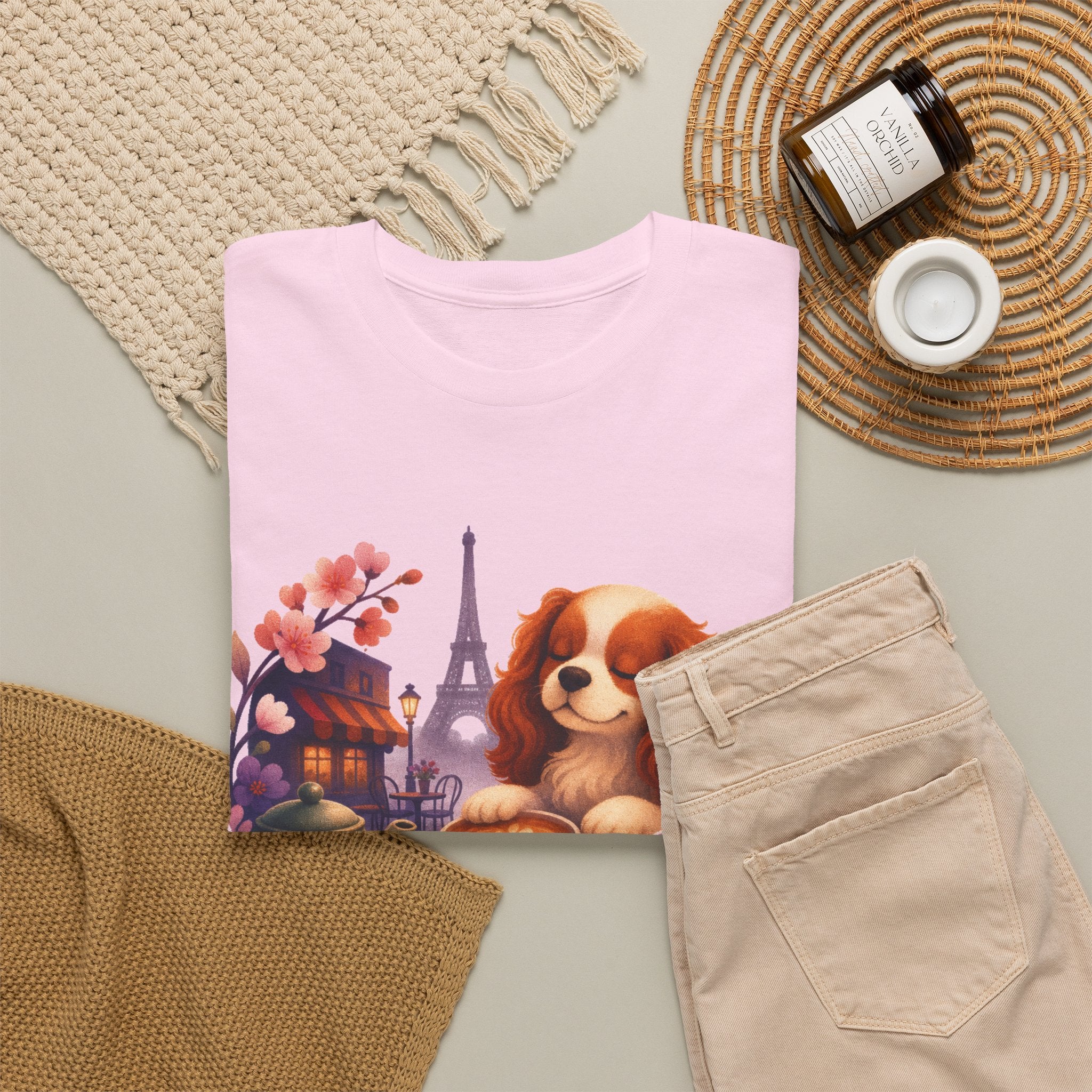 Dog & Brunch Better Together' T‑Shirt — Cute Cavalier King Charles Tea Time Tee