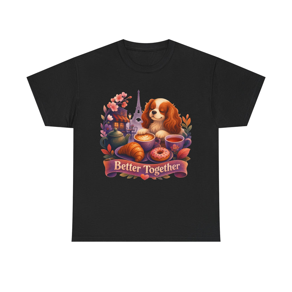 Dog & Brunch Better Together' T‑Shirt — Cute Cavalier King Charles Tea Time Tee