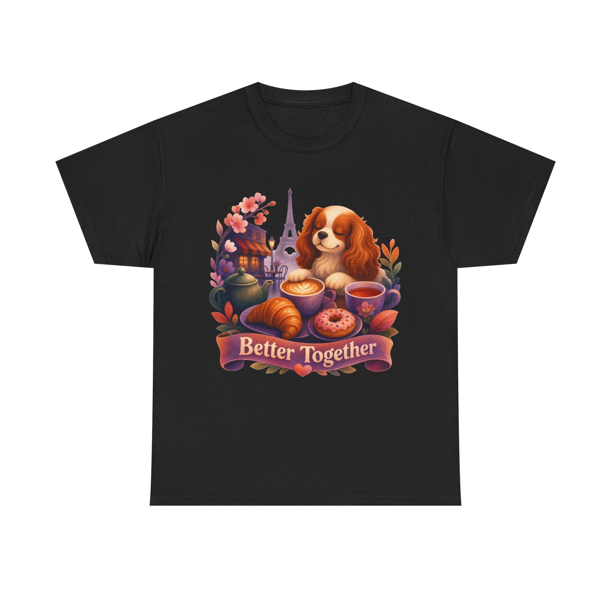 Dog & Brunch Better Together' T‑Shirt — Cute Cavalier King Charles Tea Time Tee