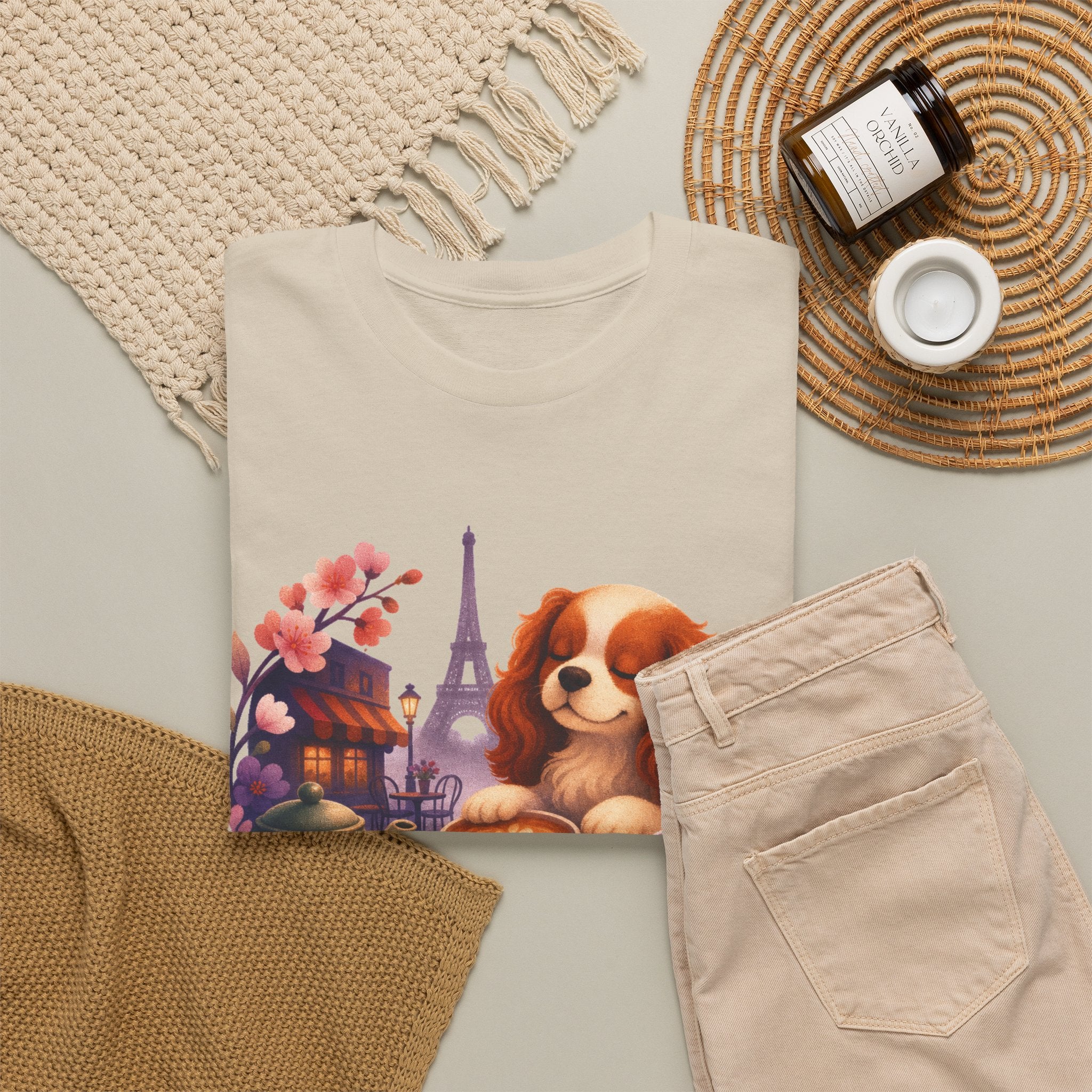 Dog & Brunch Better Together' T‑Shirt — Cute Cavalier King Charles Tea Time Tee