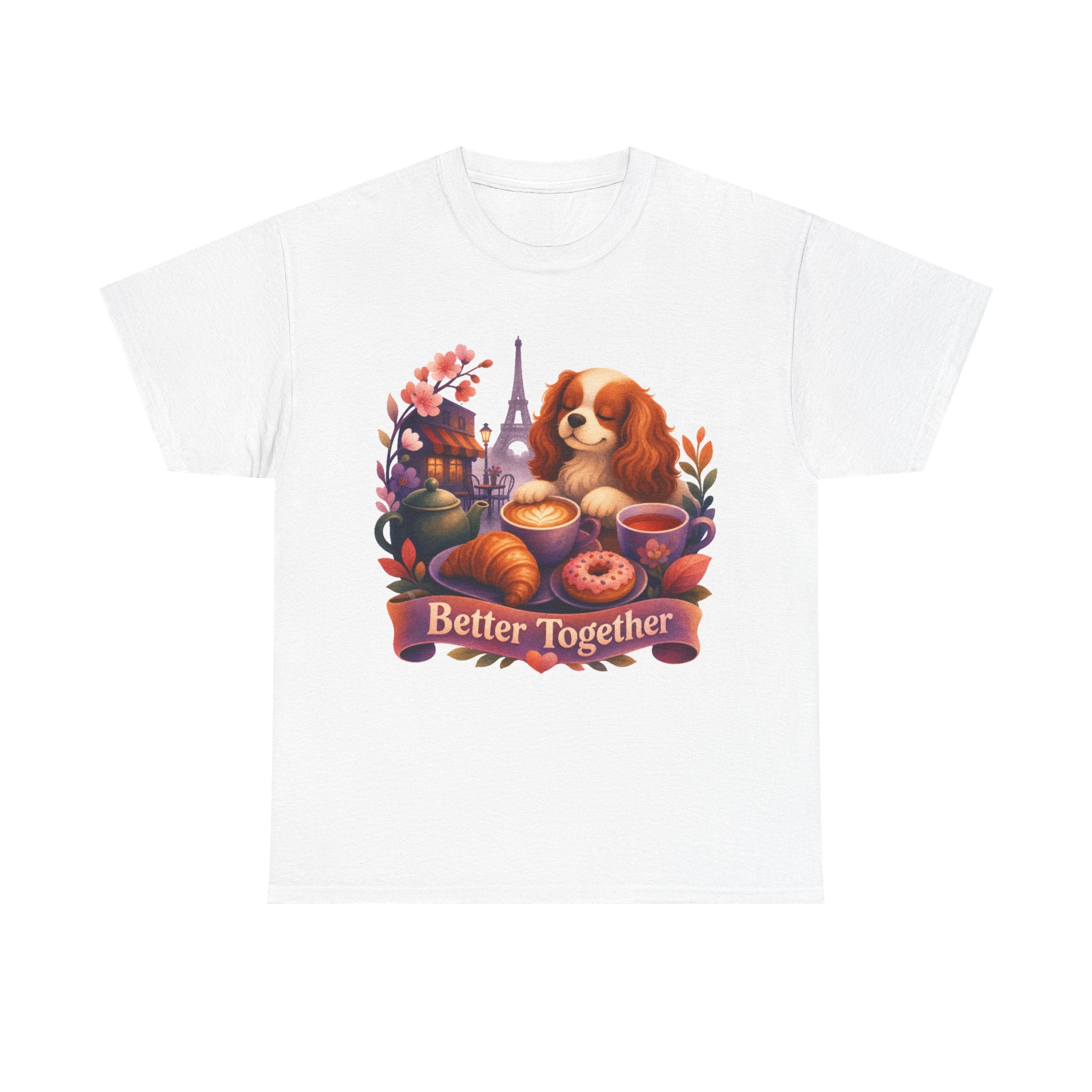 Dog & Brunch Better Together' T‑Shirt — Cute Cavalier King Charles Tea Time Tee