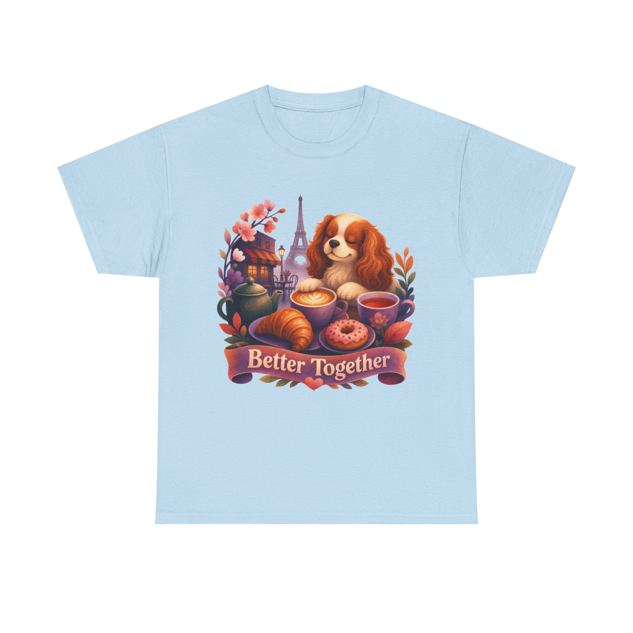 Dog & Brunch Better Together' T‑Shirt — Cute Cavalier King Charles Tea Time Tee