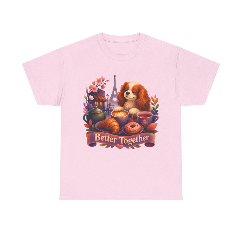 Dog & Brunch Better Together' T‑Shirt — Cute Cavalier King Charles Tea Time Tee