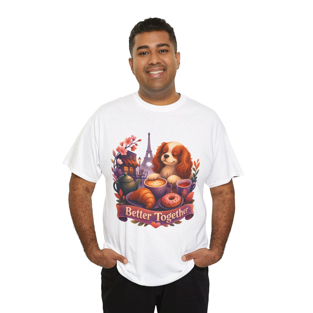 Dog & Brunch Better Together' T‑Shirt — Cute Cavalier King Charles Tea Time Tee