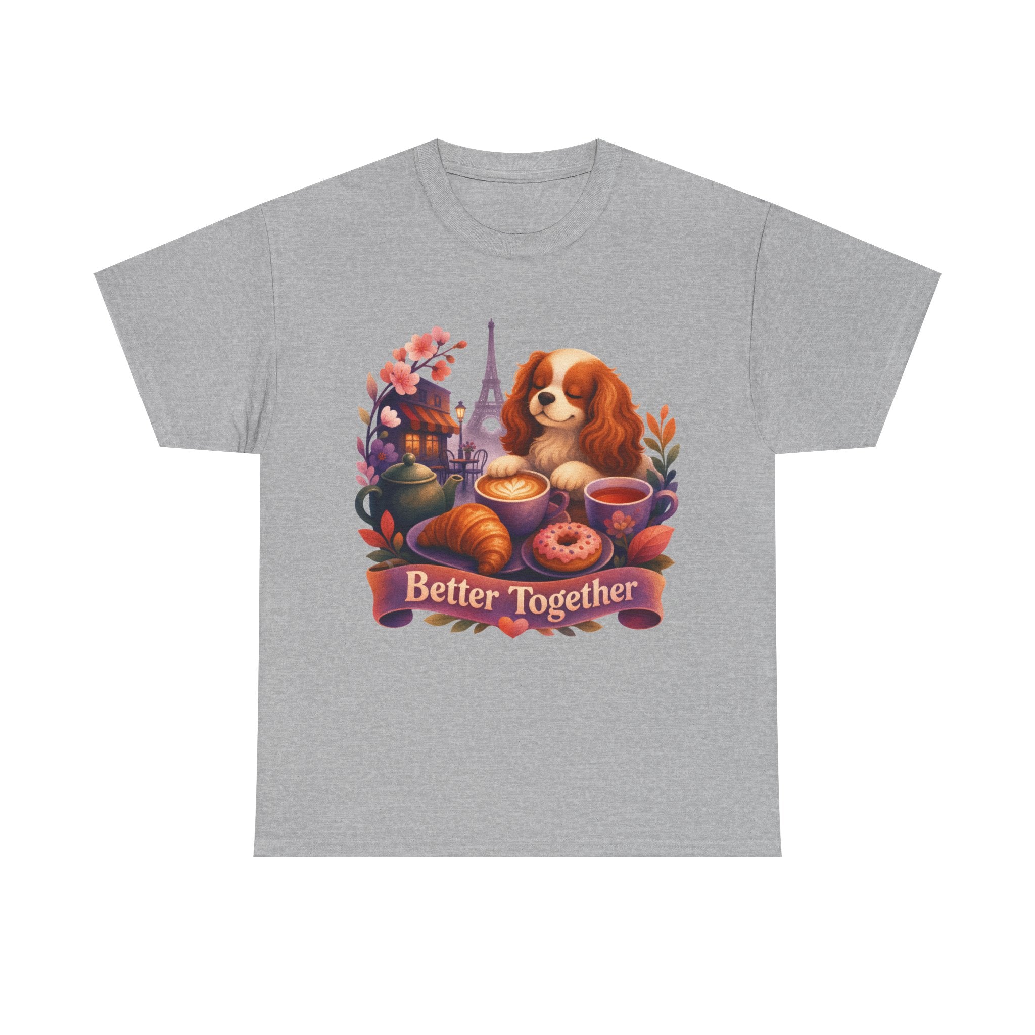 Dog & Brunch Better Together' T‑Shirt — Cute Cavalier King Charles Tea Time Tee