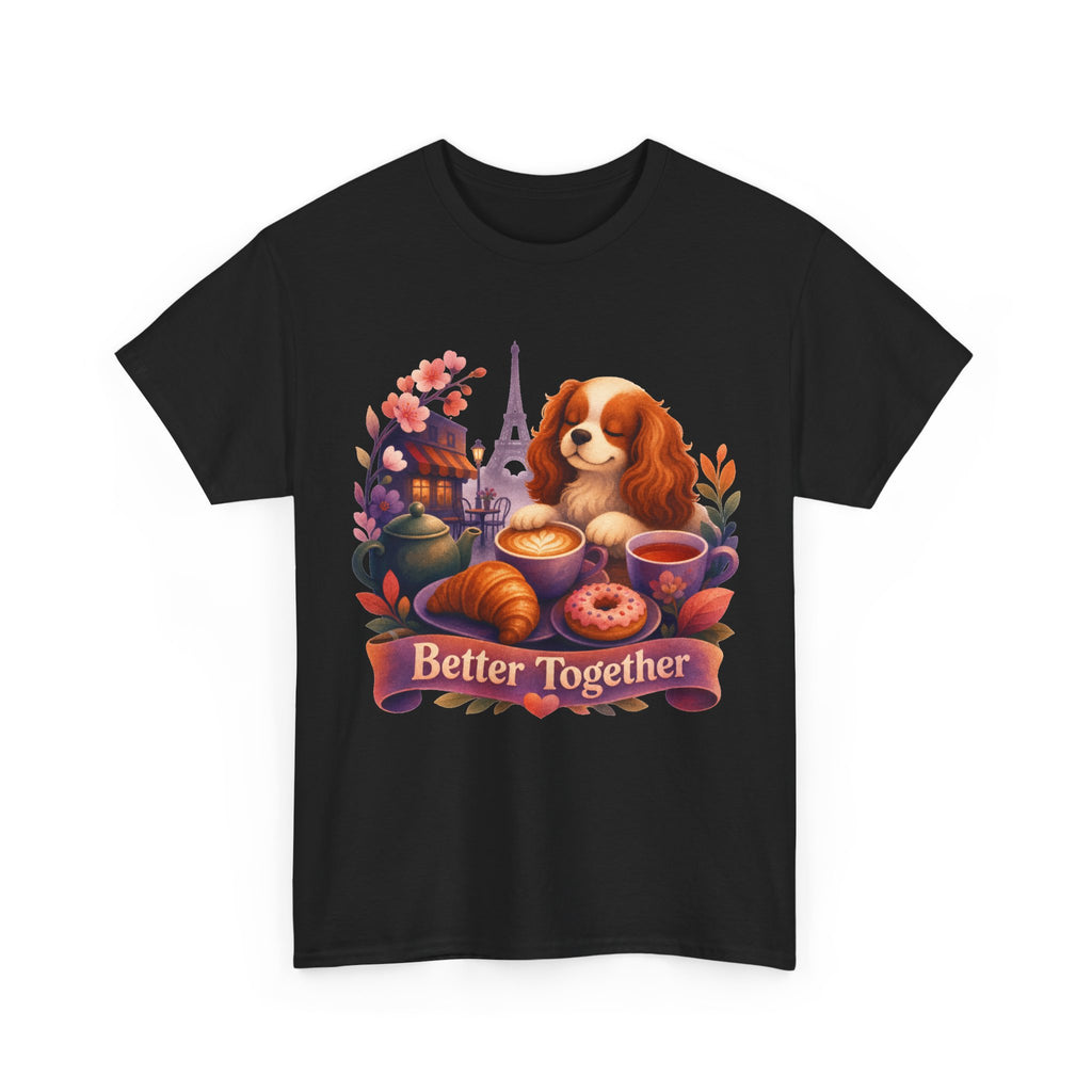 Dog & Brunch Better Together' T‑Shirt — Cute Cavalier King Charles Tea Time Tee