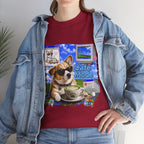 Café Mode Tee — Retro Vaporwave Corgi Coffee T-Shirt