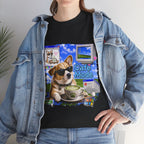Café Mode Tee — Retro Vaporwave Corgi Coffee T-Shirt
