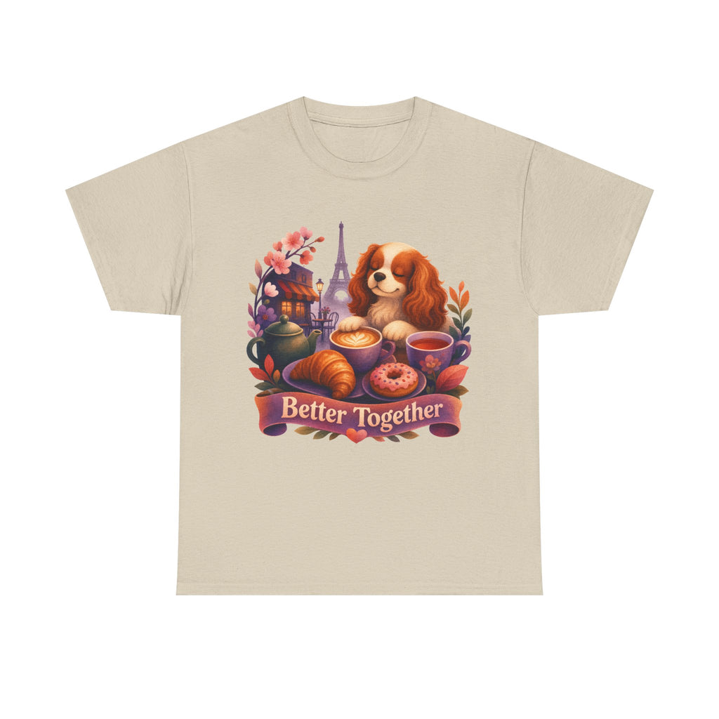 Dog & Brunch Better Together' T‑Shirt — Cute Cavalier King Charles Tea Time Tee