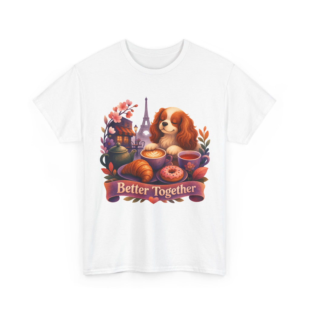 Dog & Brunch Better Together' T‑Shirt — Cute Cavalier King Charles Tea Time Tee