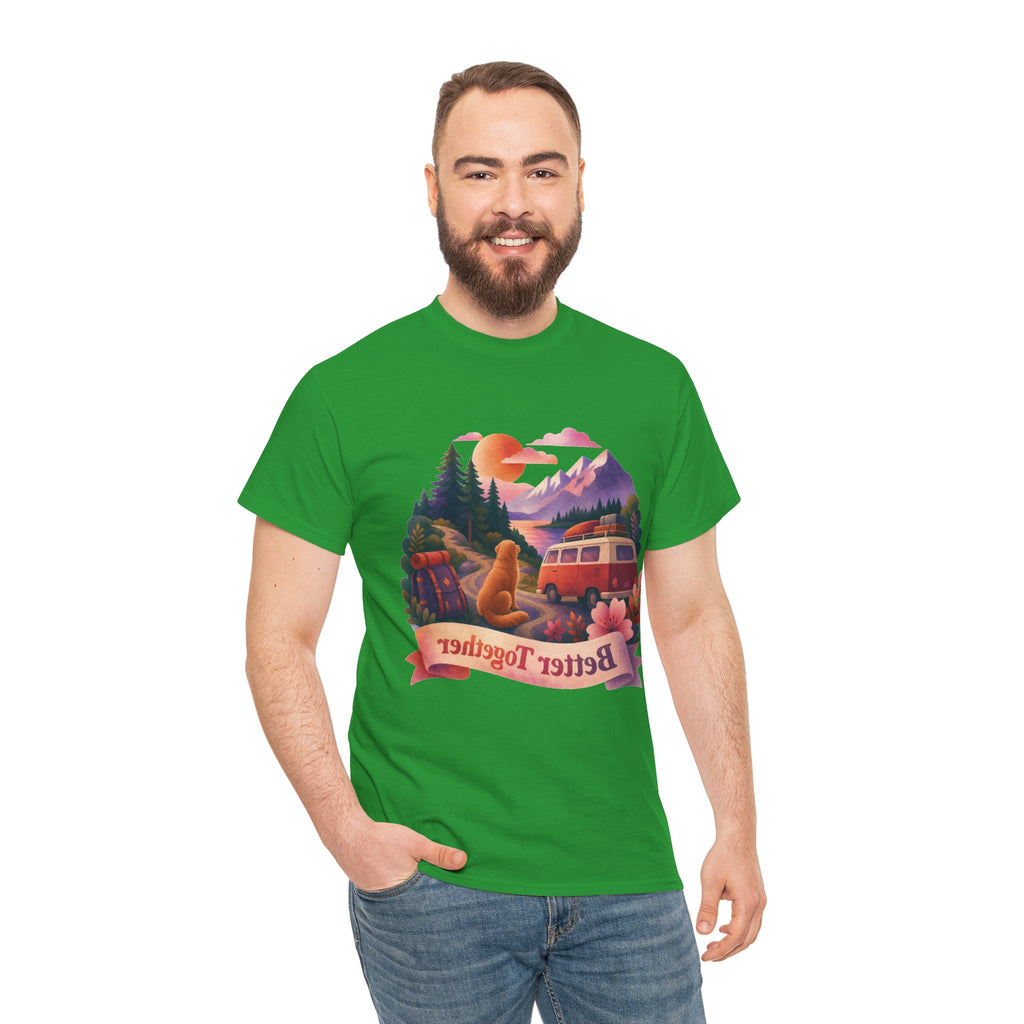 Trips with Dogs - Better Together Camping Van Sunset Graphic Tee