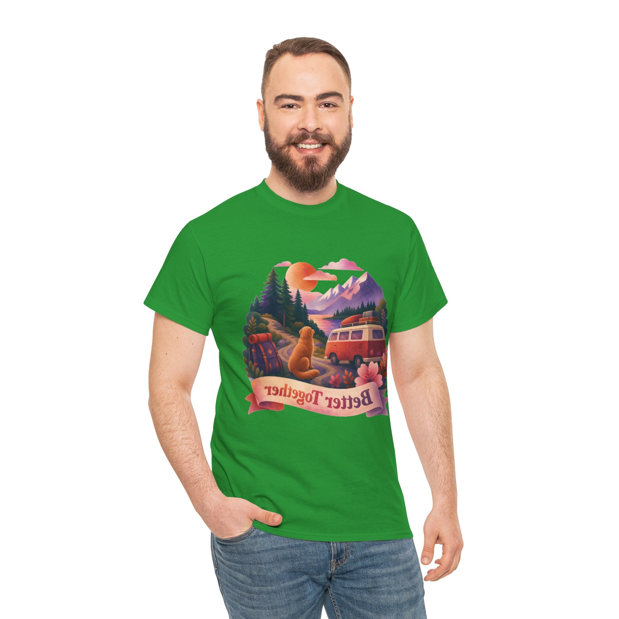 Trips with Dogs - Better Together Camping Van Sunset Graphic Tee