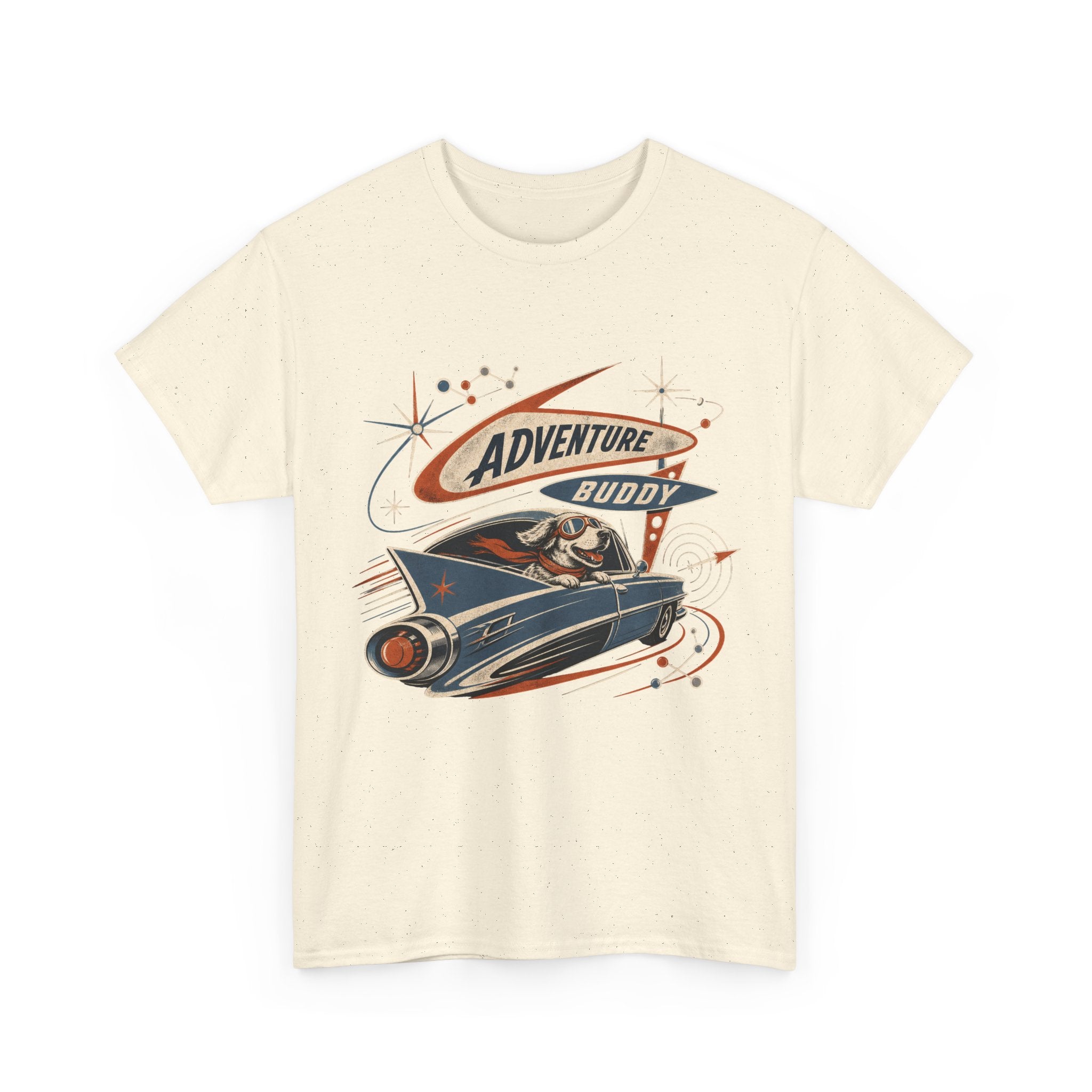 Adventure Buddy Dog Rocket Tee — Vintage Space Explorer T‑Shirt