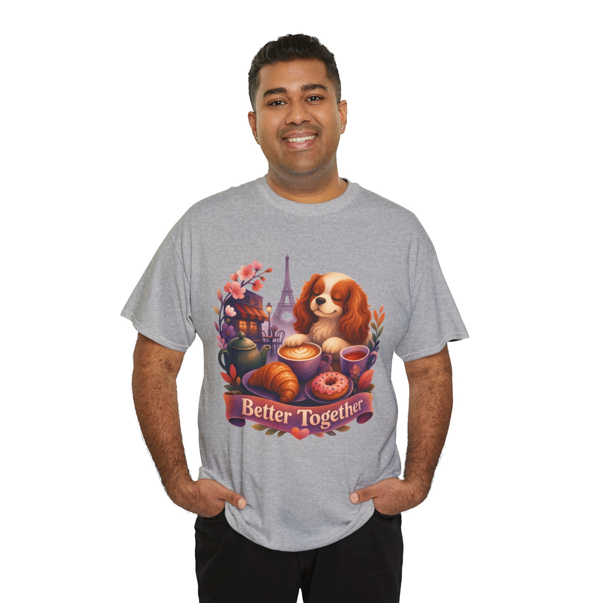 Dog & Brunch Better Together' T‑Shirt — Cute Cavalier King Charles Tea Time Tee