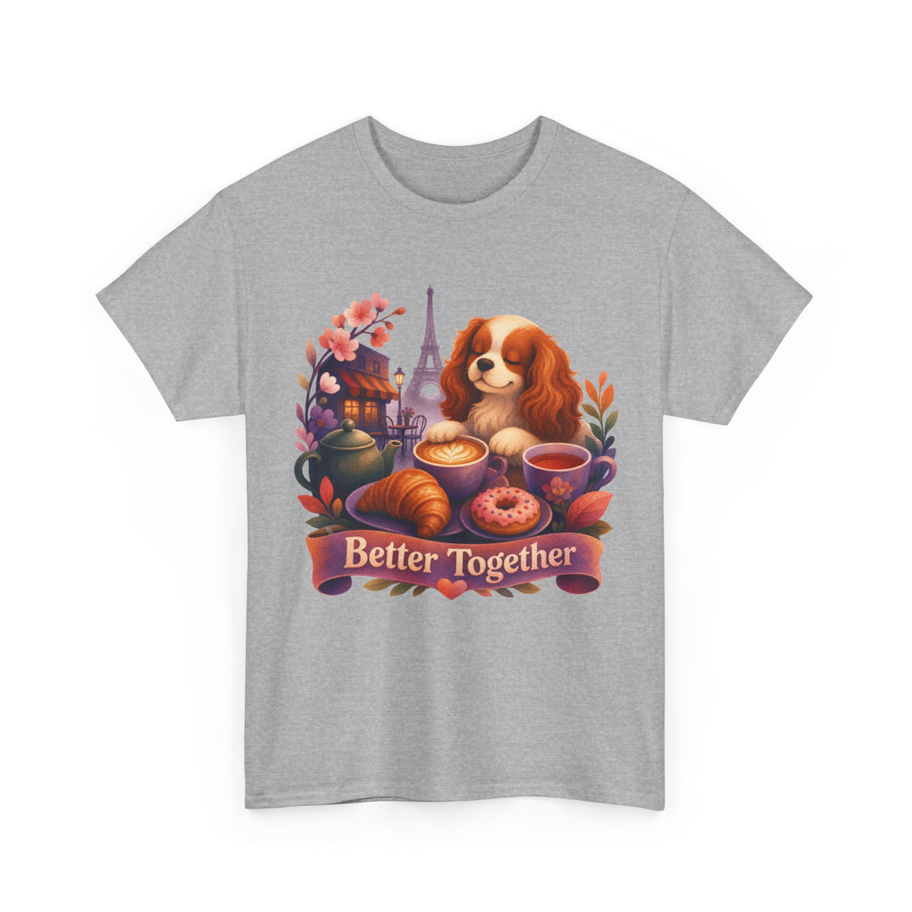 Dog & Brunch Better Together' T‑Shirt — Cute Cavalier King Charles Tea Time Tee