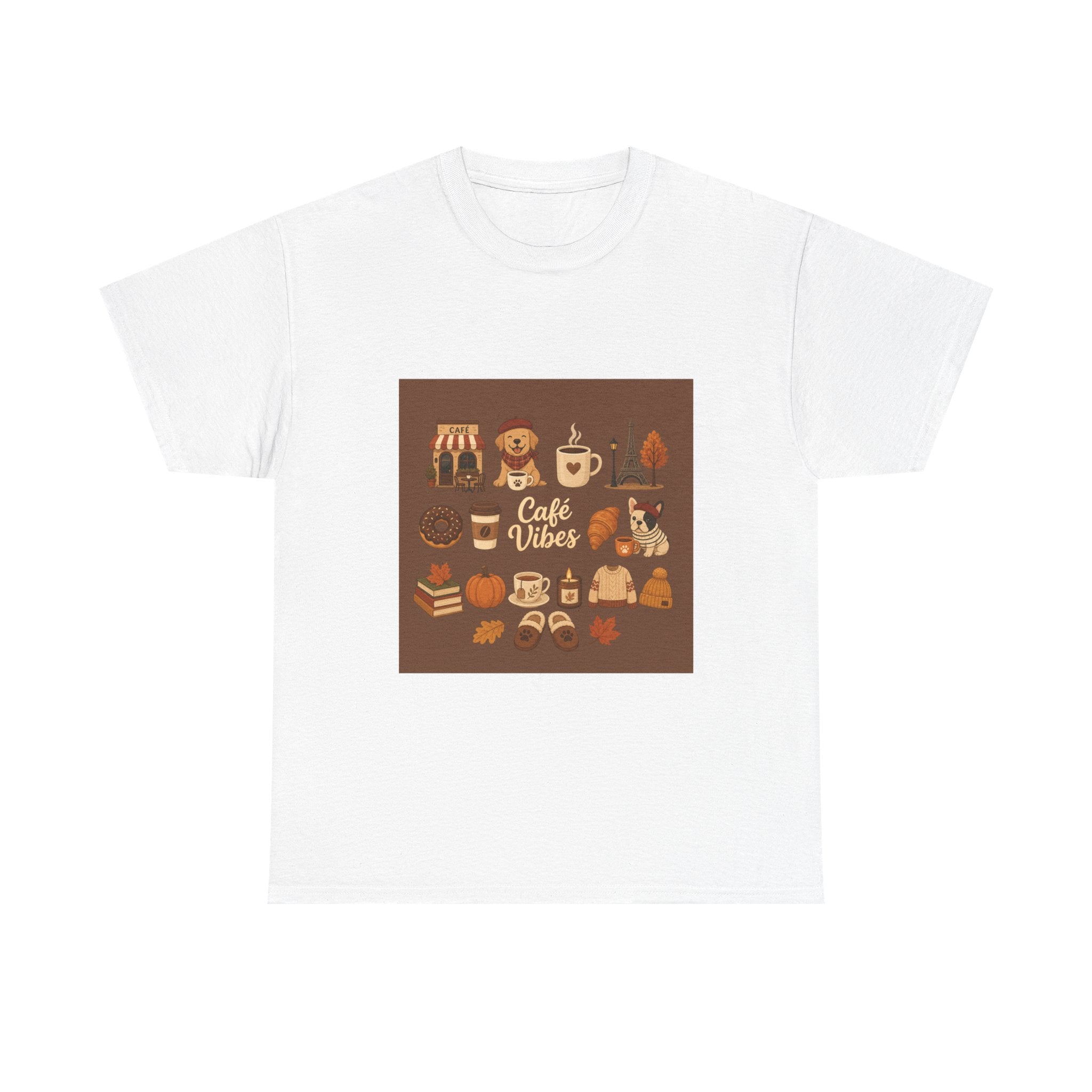 Cafe Vibes Tee — Cozy Coffee and Dogs Graphic T‑Shirt