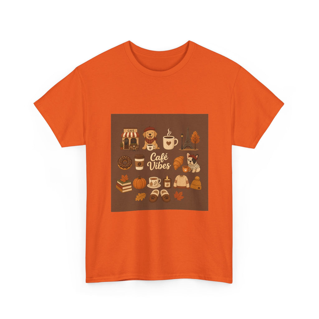 Cafe Vibes Tee — Cozy Coffee and Dogs Graphic T‑Shirt