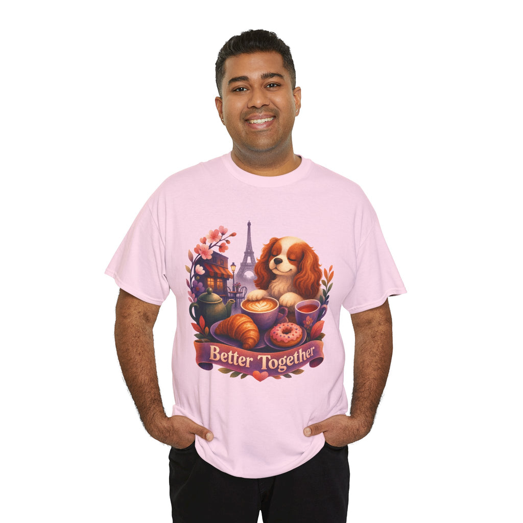 Dog & Brunch Better Together' T‑Shirt — Cute Cavalier King Charles Tea Time Tee