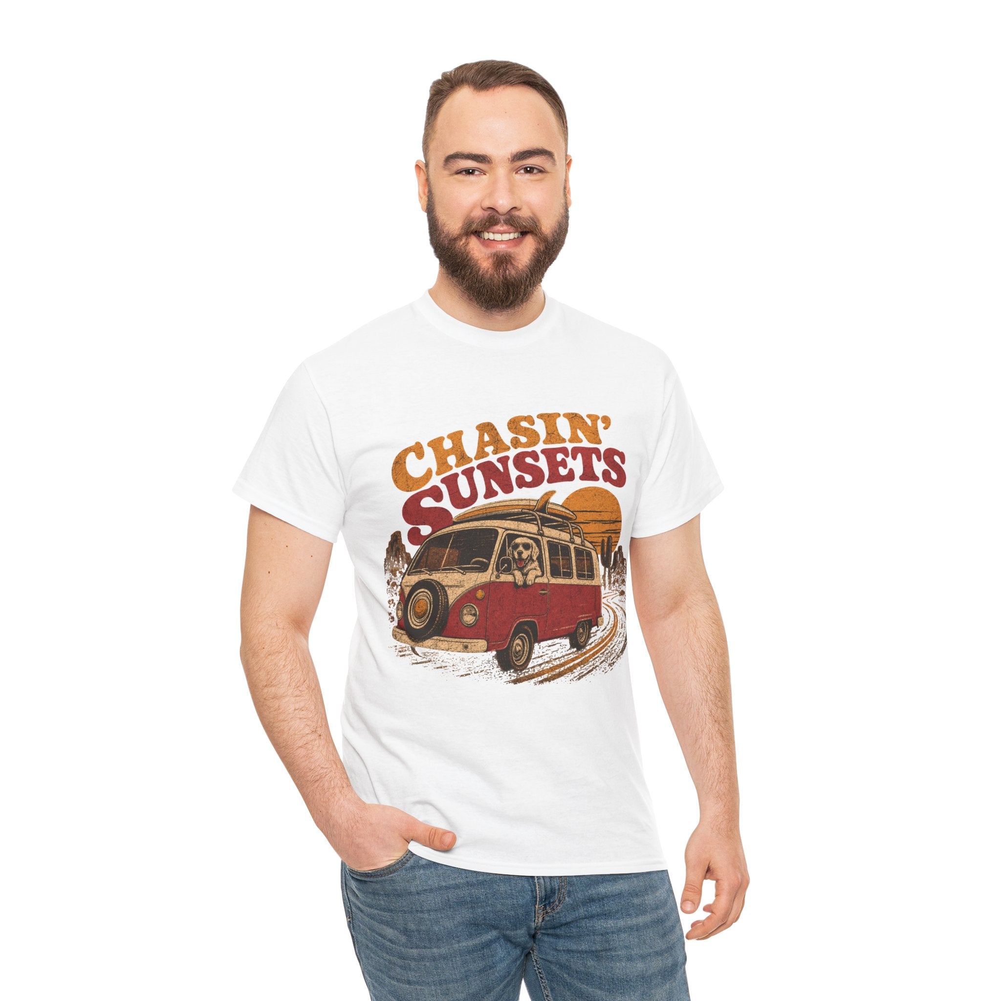 Chasin' Sunsets Camper Van Tee | Vintage Road Trip Retro Surf Vibes
