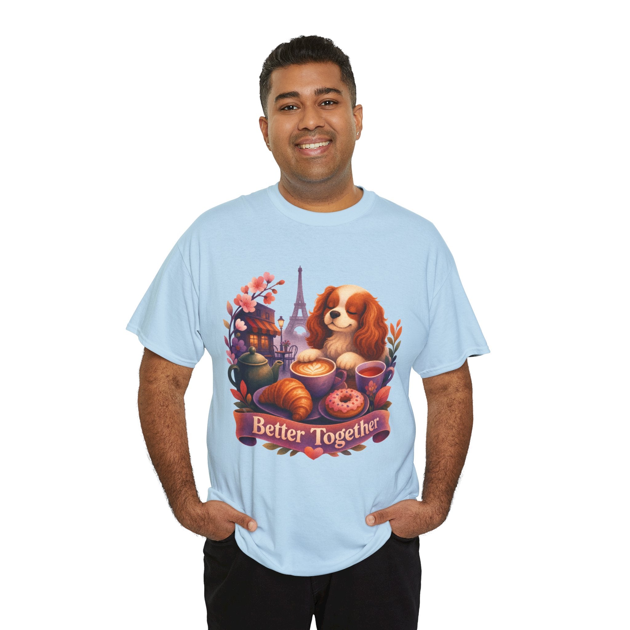 Dog & Brunch Better Together' T‑Shirt — Cute Cavalier King Charles Tea Time Tee