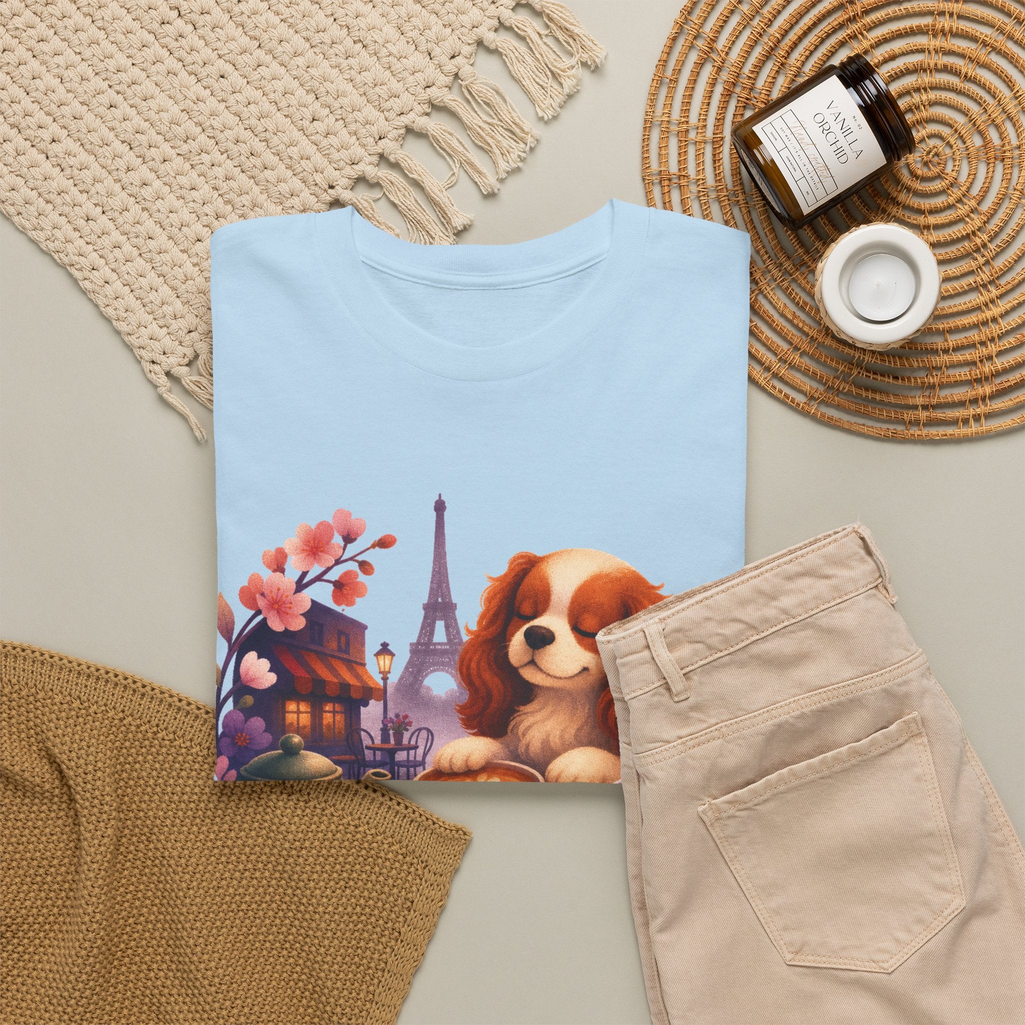 Dog & Brunch Better Together' T‑Shirt — Cute Cavalier King Charles Tea Time Tee