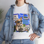 Café Mode Tee — Retro Vaporwave Corgi Coffee T-Shirt