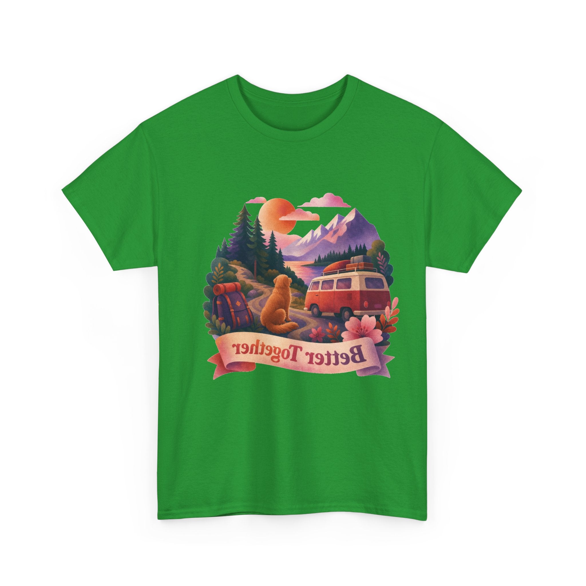 Trips with Dogs - Better Together Camping Van Sunset Graphic Tee