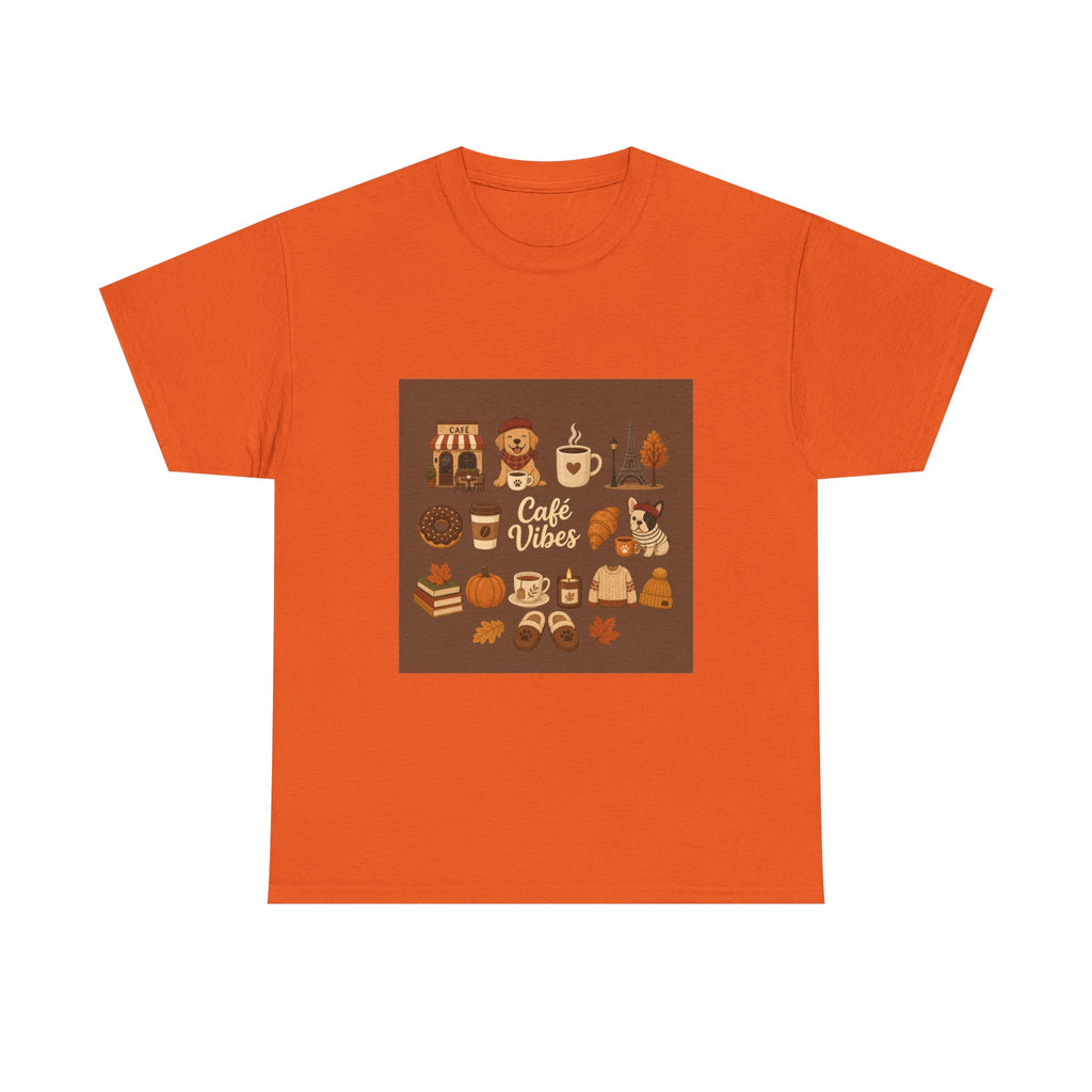 Cafe Vibes Tee — Cozy Coffee and Dogs Graphic T‑Shirt