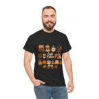 Cafe Vibes Tee — Cozy Autumn Coffee, Dogs & Pumpkin Graphic T-Shirt