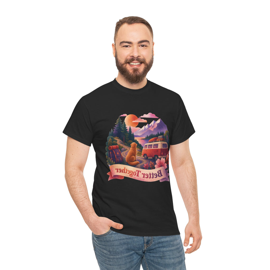 Trips with Dogs - Better Together Camping Van Sunset Graphic Tee