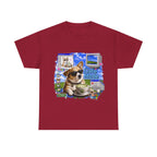 Café Mode Tee — Retro Vaporwave Corgi Coffee T-Shirt