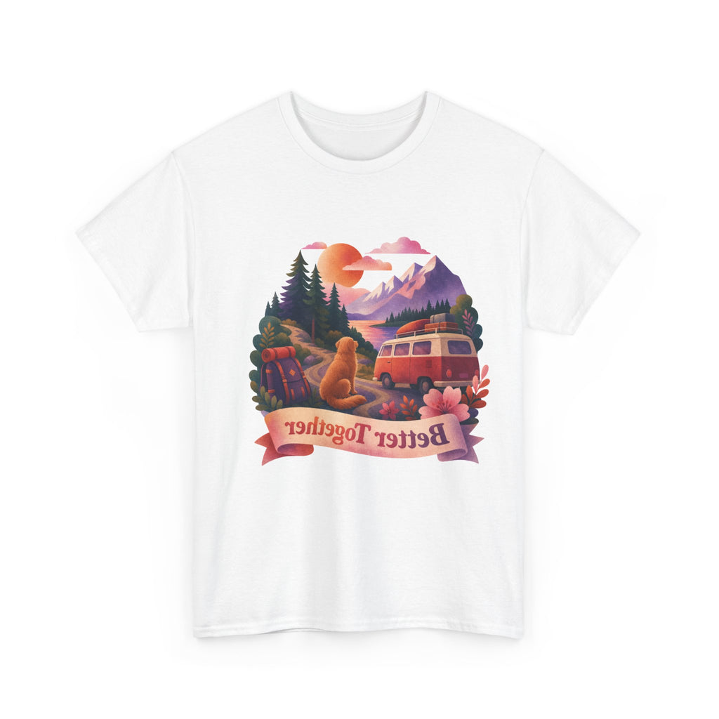 Trips with Dogs - Better Together Camping Van Sunset Graphic Tee