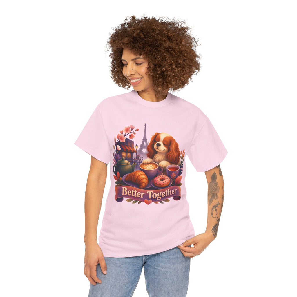 Dog & Brunch Better Together' T‑Shirt — Cute Cavalier King Charles Tea Time Tee