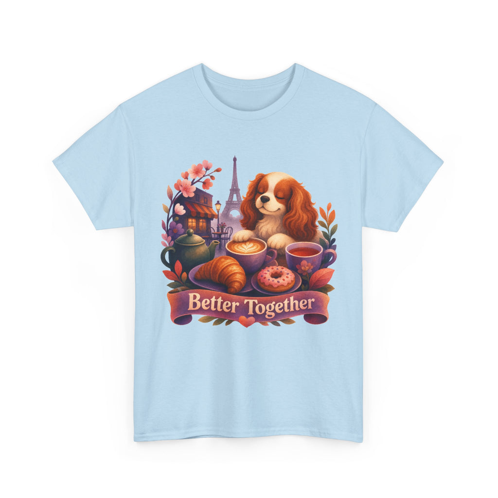 Dog & Brunch Better Together' T‑Shirt — Cute Cavalier King Charles Tea Time Tee