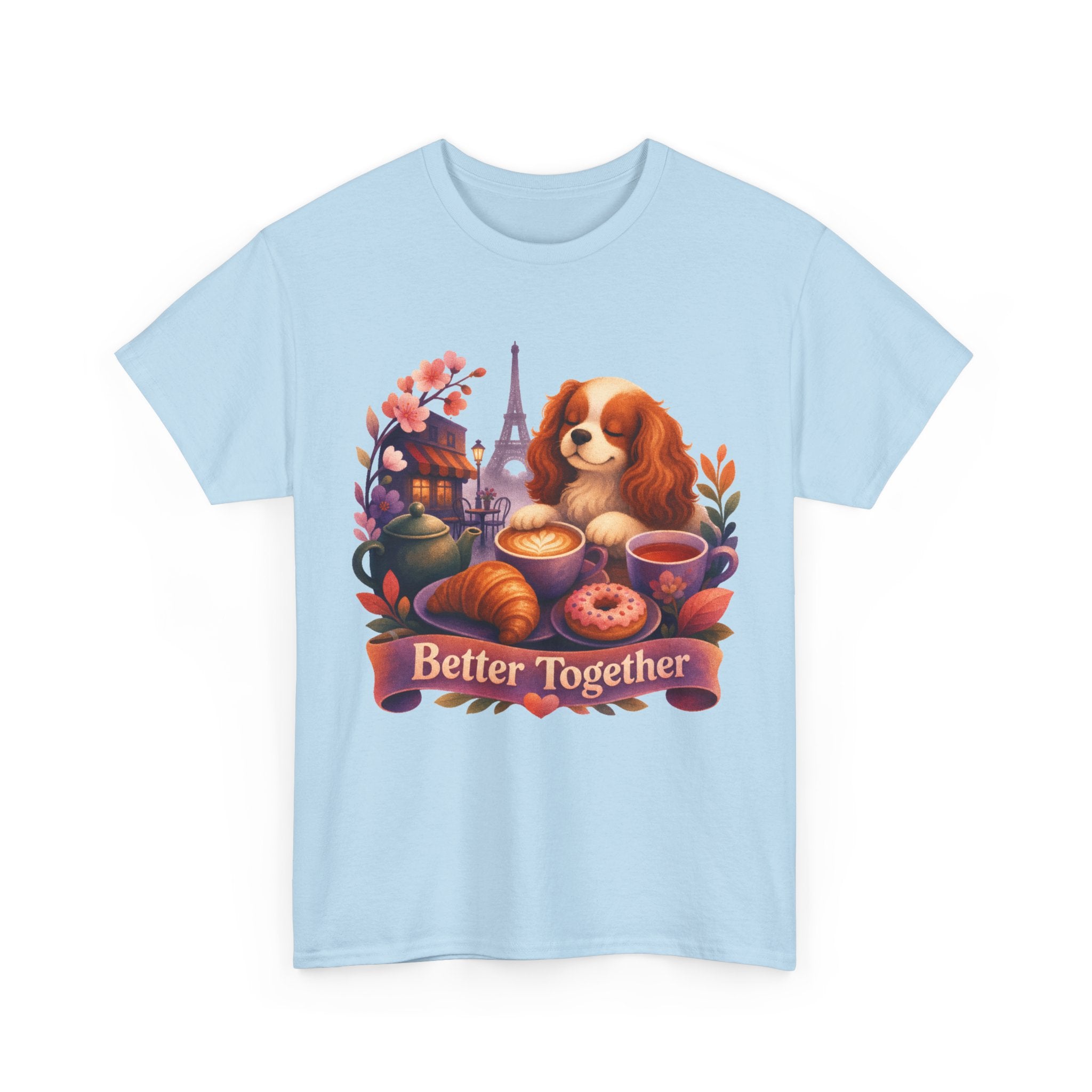 Dog & Brunch Better Together' T‑Shirt — Cute Cavalier King Charles Tea Time Tee