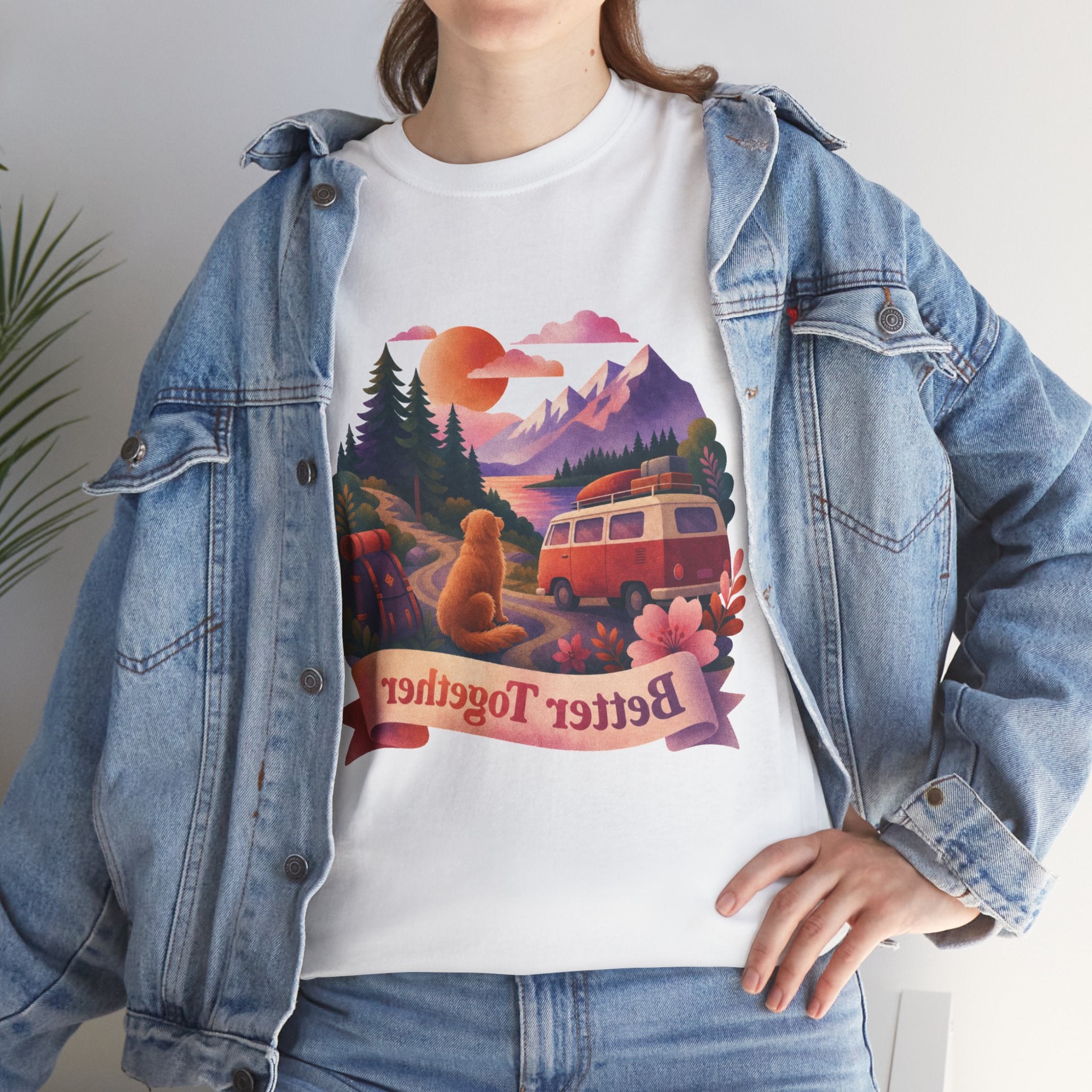 Trips with Dogs - Better Together Camping Van Sunset Graphic Tee
